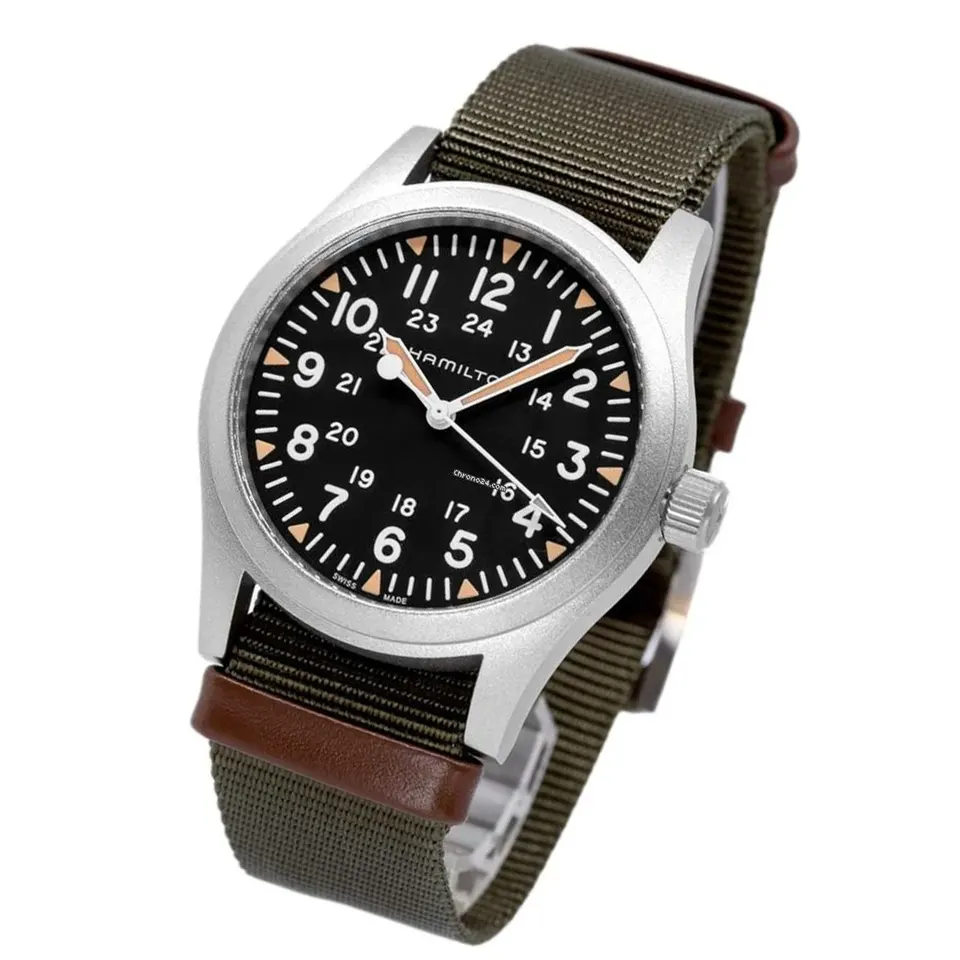 Hamilton Khaki Field Mechanical Textile Band Men's Watch- H69529933